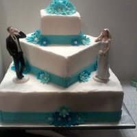 Blue/teal Cell Phones this couple was in seperate states keeping in touch with internet and cell phones so she sent me the toppers and color scheme they also...