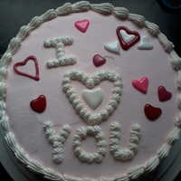 I Love You ice cream cake with homemade color flow candies