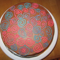 My Birthday Cake I wanted to practice piping scrolls so I made this for my own birthday. It is peanut butter cake with chocolate butter cream. The scrolls...