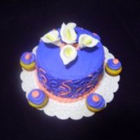 Birthday Cake This was my first time doing gum past flowers. The cake is lemon with strawberry filling and butter cream frosting.