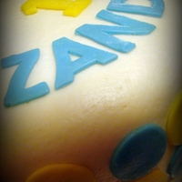 Blue/yellow Dotted Cake Simple cake for my son's first birthday.