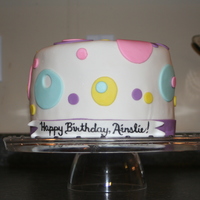 Polka Dot Cake 8 year old girl's Birthday Cake ~ The inside is tye-dye.