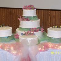 Hidden Pillar Wedding Cake The bride wanted a stacked cake, but did not want to see the pillars. I used a hidden pillar system that fits directly on the plate and...