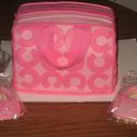 Coach Purse Cake With coordinating cookie favors