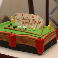 Pool Table And Playing Cards 