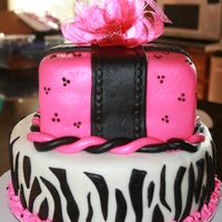 Friends Birthday Cake My 2nd cake. I made a gelatin bow on top.