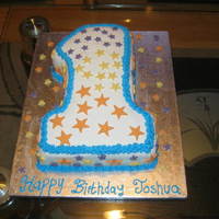 No1 Star Cake Used the No 1 wilton cake pan for this cake. Bottom layer is chocolate, top layer is vanilla. Cake is covered with white fondant and...