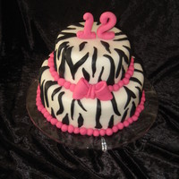 Hot Pink Zebra Cake 