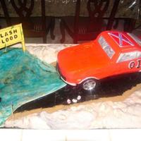 Dukes Of Hazard "white Trash" Memorial Day This cake was requested for a Memorial Day celebration. Cake was carved and assembled on top of a toy car's base. Headlights were LED...