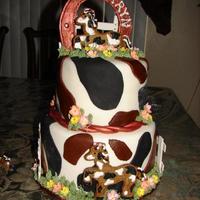 Prancing Pony Horse Cake This cake was for a little girl's 3rd birthday. The horseshoe and fences were gum paste. The horses were decorated cookies.