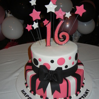 Sweet 16 Birthday This is my very first "client" cake. :) I was terrified driving it to the venue.