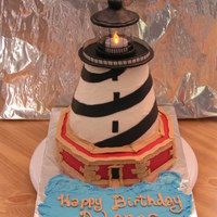 Cape Hatteras Lighthouse Cake hand carved, buttercream with fondant.......top part is not edible