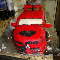 My Brother's 25Th Bday Cake I made my Brother's 25th Birthday cake into his car. Mitsubishi Evolution.