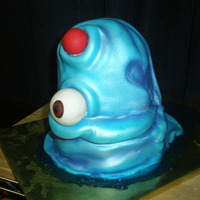 Bob Birthday Cake BOB from Monsters vs. Aliens playing catch with his eyeball. This was for my son's 8th birthday. Marble sour cream pound cake with...