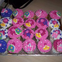 Princess Cupcakes Confetti cupcakes with buttercream frosting....these were extras to the castle cake.