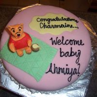 Pooh Baby Shower Cake This is a cake I made for a close friend of mine for her baby shower at work. She is decorating her room in Pooh, and loves anything that...