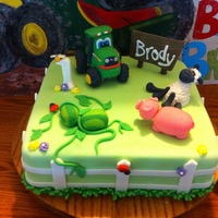 John Deere First Birthday had some creative license with this one, john deere was the only request. tractor is sculpted from cake crumbs mixed with icing, all other...