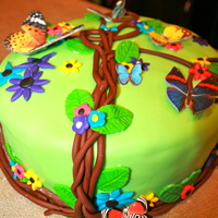 Little Girl Butterfly Cake My first attempt at fondant. The butterfly's are sadly just decorations. But I loved trying this!