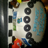 Cars 2 Birthday Cake Cars 2 cake made in one day on such chort notide... looks pretty good to me :)