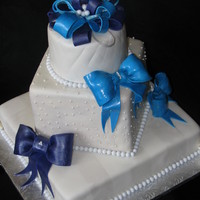 Blue And Purple Wedding Cake 