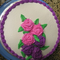 Just A Fun Cake This is my first attempt at icing a cake and making roses