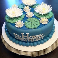 Water Lily Cake Water lily cake for my sister-in law. I tried to replicate Monet's water lily paintings