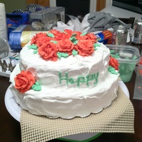 Red Rose Cake My first cake after taking all three Wilton's classes. I used a seven minute frosting because the person I was making it for does not...