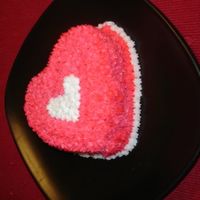 Mini Valentine's Day I used a cookie cutter to make a miniature heart shaped cake. This way everyone got an individule cake and I didn't have to spend time...