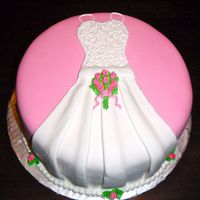 Engagement Wedding Dress Cake 