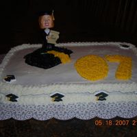 Graduation Cake Black rum cake with buttercream icing made for a friend's daughter graduation.