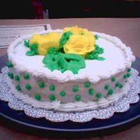 Roses -Wilton 1 Side View Final cake for Wilton course 1 - side view