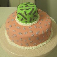 Wild Side Cake covered in fondant and piped with buttercream in a wild pattern