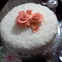 Coconut Cake Coconut Cake with Fondant Roses