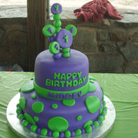 First Birthday Party I made this cake for my daughter's 1st birthday, and made it to match the birthday invitations, which were purple with green polka...