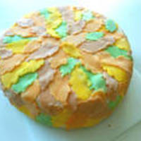 Autumn Leaves pina colada cake: coconut cake, coconut cream cheese filling with pineapple