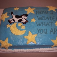 Nursery Rhyme Baby shower cake for a good friend who had a Nursery Rhyme theme and they do not know the sex of the baby! I wanted the border to look like...