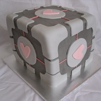 Companion Cube A companion cube cake made for the father of an old friend! This took a LONG time. However, the next day she told me the cake tasted "...