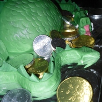 Dragon Dragon cake made to a design from a book I got in an Oxfam shop, "Children's Party Cakes" by Maxine Clark, Joanna Farrow and...