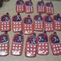 Cell Phone Cookies These cookies were for for a friends duaghter. she likes pink and purple and her only current interest is cell phones.