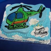Joe's Helicopter Cake This is a helicopter I made for a friends son . He looooves helicopters the helicopter is a buttercream transfer.
