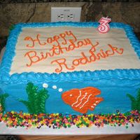 Aquarium Cake I made this cake for my youngest son's third bday. I got the inspiration from some of the cake here at CC.