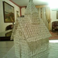 Royal Icing Church. Found a Pattern Online for this Church. Its stands as tall as a 2L Coke Bottle. Would look beautiful on top of a Wedding Cake.