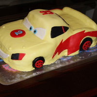 Yellow Lightning Mcqueen Car I made this for my son's second birthday. It is my first car cake. I made few mistakes that I regret now: wrong choice of frosting,...