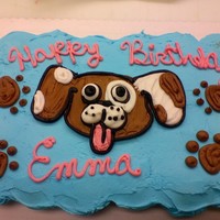 Puppy Face Chocolate cupcake cake with buttercream icing. The customer originally wanted a Littlest Pet Shop cupcake cake but we were out of the kit....