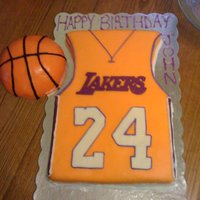Lakers Cake This was my first cake. It was alot of fun