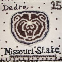 Missouri State Bears BC cake. Made for a 15th birthday party for a girl from our church. Had so much trouble trying to make the color maroon!!! I think she...