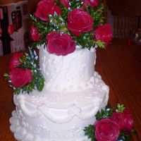 Small Friends Wedding I tried to do some of Than Than's pretty work with buttercream though. Definitely not as pretty, but I liked how it came out....