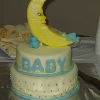 Baby Boy Shower Cake This is my second fondant cake, or decorated cake ever. My best friend baked the cakes and frosted them with BC. I helped her to cover them...