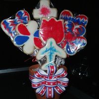 My First Cookie Bouquet! NFSC and Toba Garrett's Glace Icing flavored with Loran's Bavarian Cream. The icing is absolutely delicious! I made this for my...