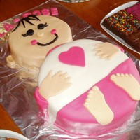 Baby Girl Shower Cake My little girl's shower cake. I made it to look like her.